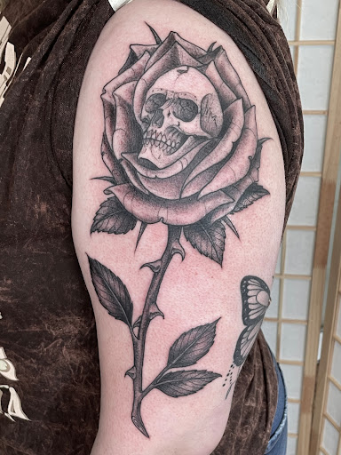 Explore brain tumor tattoo ideas, creative tattoo ideas in Thousand Oaks, available at Dire Wolf Tattoo and Fine Art