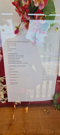 Restaurant bavarois S'BODNER à Schönau am Königssee (le menu)