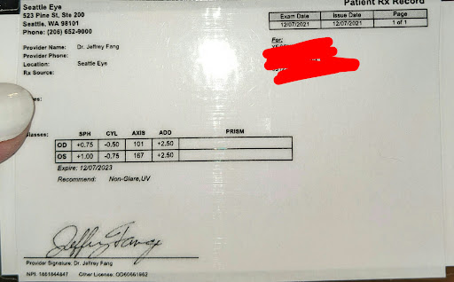 Eye Care Center «Seattle Eye», reviews and photos, 523 Pine St, Seattle, WA 98101, USA