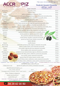 Menu / carte de Pizzeria ACCRO'PIZ - Les pizzas d'Eymeux à Eymeux