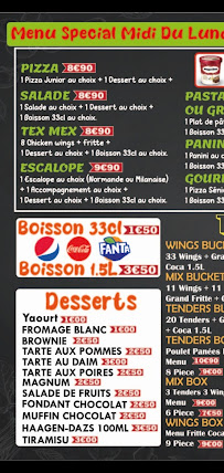 Pizza Service à Fresnes menu