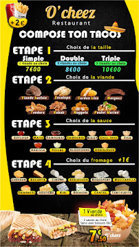 Menu du O’cheez à Château-Thierry