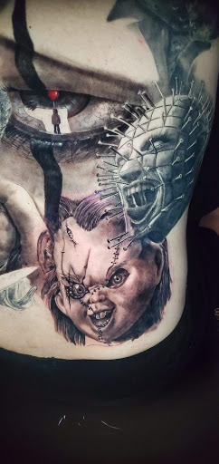 Explore husband wife matching tattoo ideas, creative tattoo ideas in New Brighton, available at HereAfter Tattoo Company