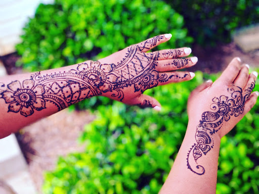 Explore tattoo ideas arm sleeve, creative tattoo ideas in Concord, available at Naseera Fazil Henna Art