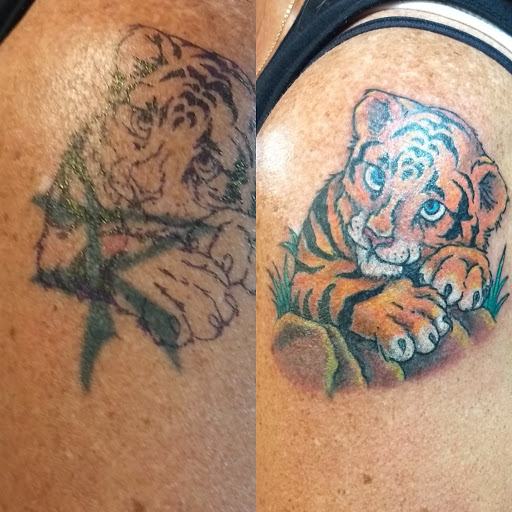 Explore rose tattoo ideas for guys, creative tattoo ideas in Coeur D Alene, available at Northwest Tattoo Museum & Tattooing