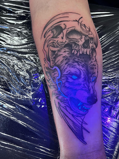 Explore three percenter tattoo ideas, creative tattoo ideas in Mount Pleasant, available at Mission Street Tattoo