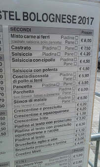 Menu du Bar Commercio à Castel Bolognese