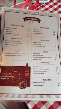 Menu du Casa Lazzarone à Naples