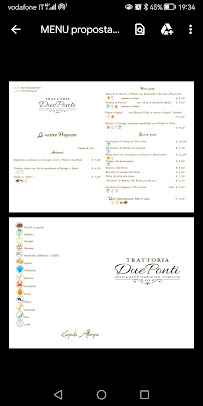 Menu / carte de Trattoria Due Ponti à Schiavon