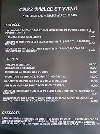 Menu / carte de CHEZ DULCE & FANO à Lauris