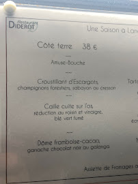 Menu du Restaurant Diderot à Langres