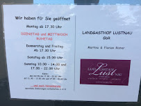 Restaurant allemand Landgasthof Lustnau GbR à Wört (le menu)