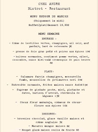 Menu du Chez André à Le Havre