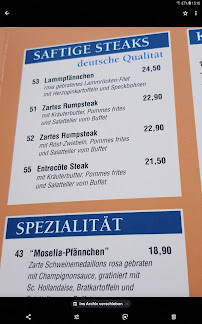 Restaurant Mosella Schinkenstube à Ernst menu