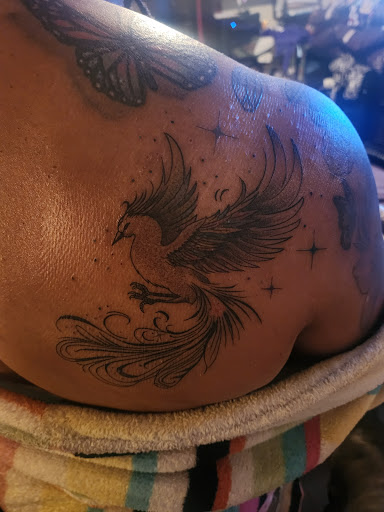 Explore puppy tattoo ideas, creative tattoo ideas in Gulfport, available at Phantom Art Studio