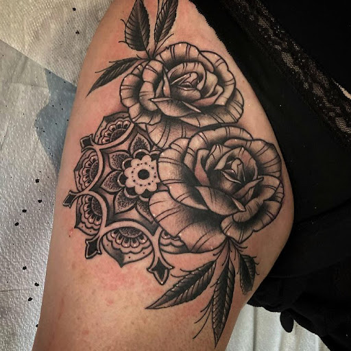 Explore leg tattoo ideas for women, creative tattoo ideas in New Paltz, available at High Dive Tattoo & Piercing