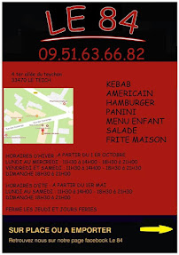 Menu / carte de KEBAB LE 84 à Le Teich