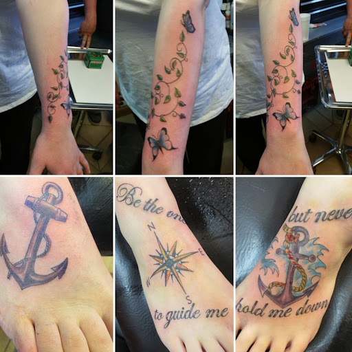Explore tattoo sleeve ideas colour, creative tattoo ideas in Elko, available at Tom Custom Tattoos and Body Piercing Studio