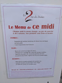 Menu / carte de Le 2 rue des Dames à Rennes