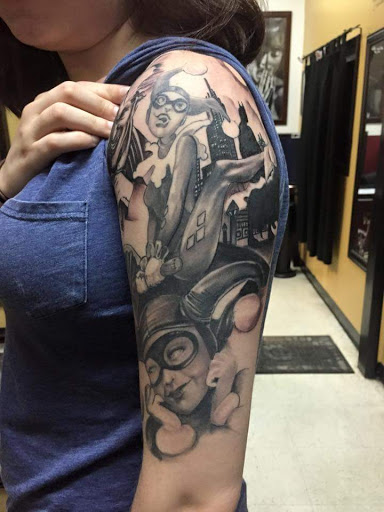 Explore feminine shoulder tattoo ideas, creative tattoo ideas in Savannah, available at Tatlyfe Studios