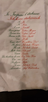 Restaurant italien Restaurant Bella Italia à Berlin (le menu)