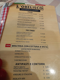Carte du Ristorante Pizzeria Braceria L'Obelisco à Lecce