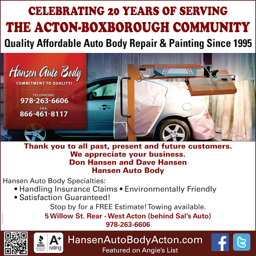 Auto Body Shop «Hansen Auto Body», reviews and photos, 5R Willow St, Acton, MA 01720, USA