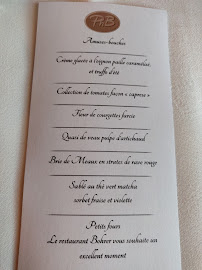 Restaurant Philippe Bohrer à Rouffach menu