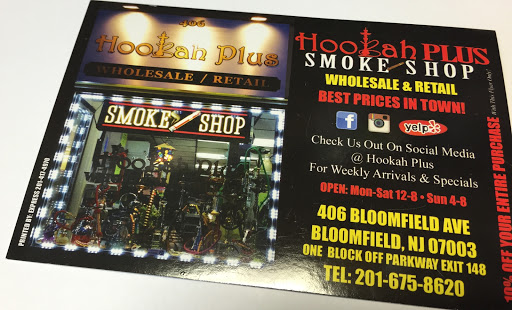 Tobacco Shop «Hookah Plus», reviews and photos, 406 Bloomfield Ave, Bloomfield, NJ 07003, USA