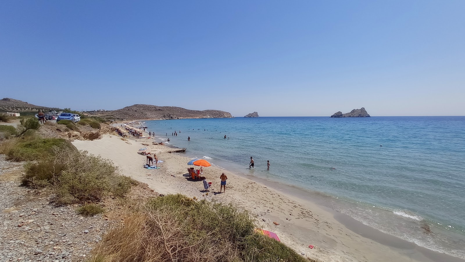 Foto von Xerokampos beach mit geräumige bucht