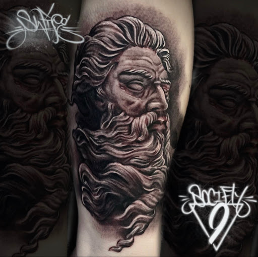 Explore half sleeve tattoo ideas for men, creative tattoo ideas in Bakersfield, available at Society 9 Tattoo and Body Art Studio