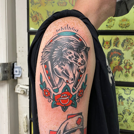 Explore greek tattoo sleeve ideas, creative tattoo ideas in Denton, available at Black Anchor Tattoo