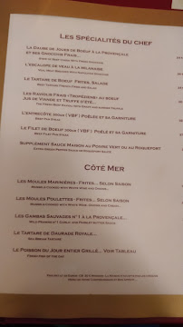 Restaurant français Le Bagatelle à Saint-Tropez (le menu)