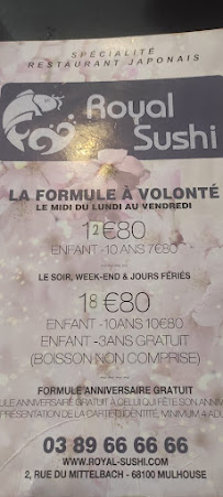 Restaurant de sushis Royal Sushi Mulhouse à Mulhouse - menu / carte