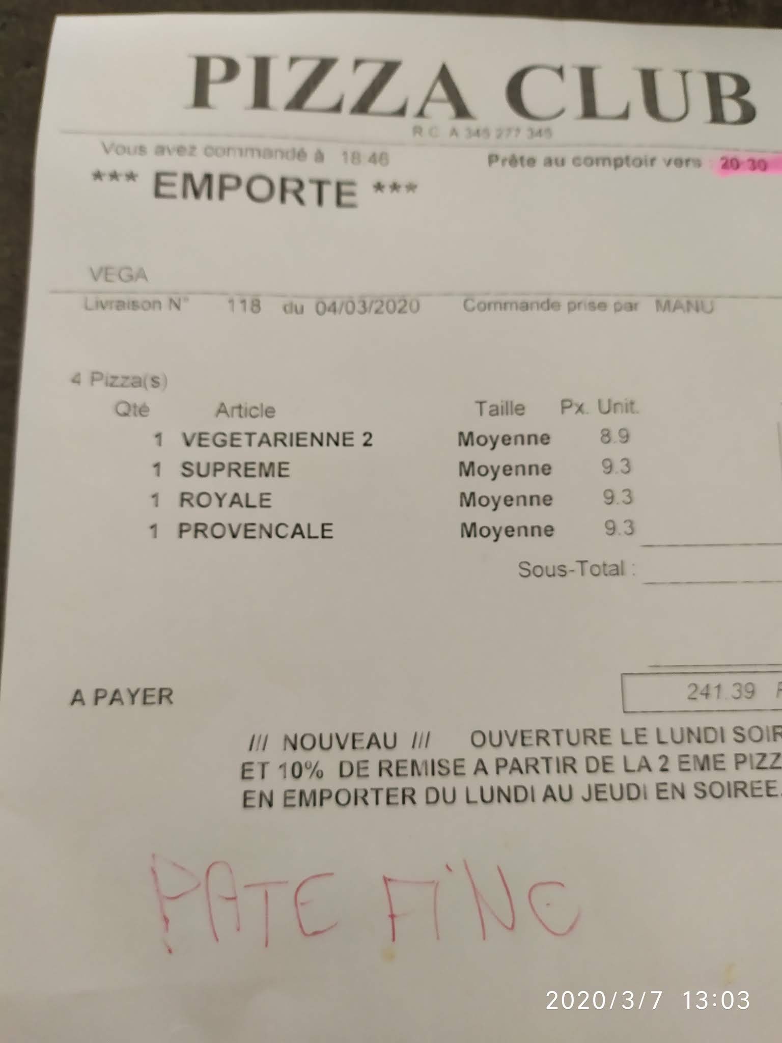 Photo n° 1 de l'avis de Mc.o fait le 04/03/2020 à 19:45