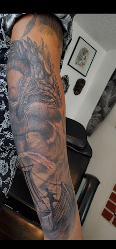 Explore naked women tattoo ideas, creative tattoo ideas in Riverside, available at Darkstar Tattoo CA