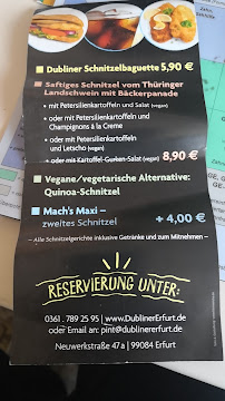 Dubliner Irish Pub à Erfurt menu