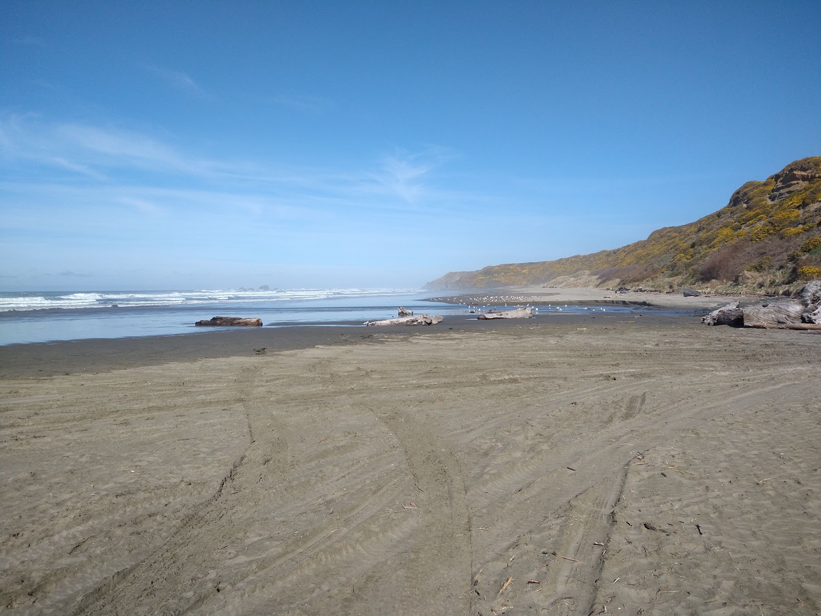 Foto van Whiskey Run Beach met helder zand oppervlakte