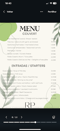 Menu du A Palmeira à Estômbar