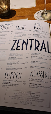 Restaurant ZENTRAL à Bochum (le menu)