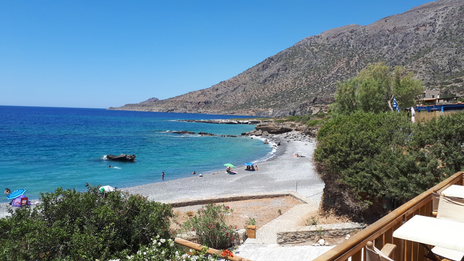 Photo of Ag.Ioannis beach with gray pebble surface