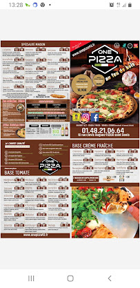 Pizzeria One Pizza -Pizza fraîche au feu de bois - halal à Saint-Denis - menu / carte