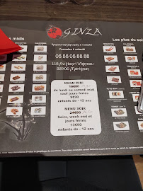 Restaurant de sushis Ginza à Mérignac (le menu)