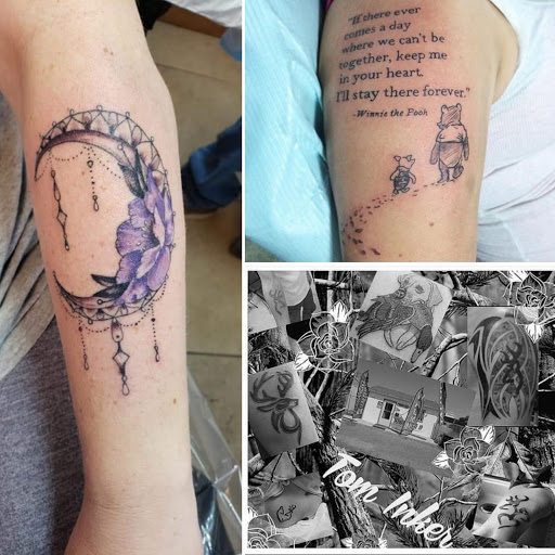Explore cool arm sleeve tattoo ideas, creative tattoo ideas in Elko, available at Tom Custom Tattoos and Body Piercing Studio