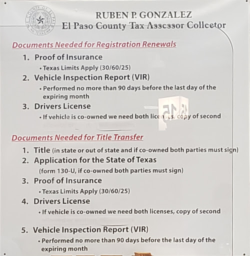 El Paso Vehicle Registration