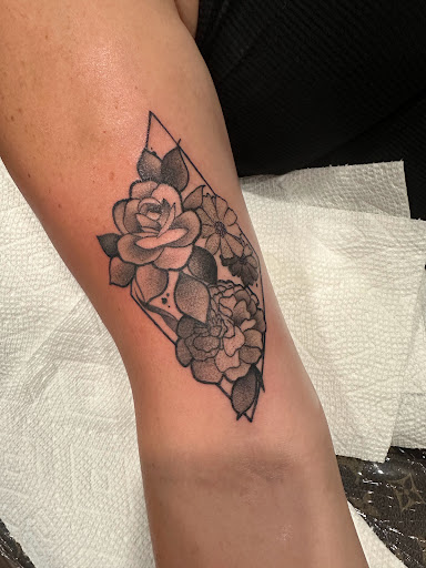Explore blacked out tattoo ideas, creative tattoo ideas in Albany, available at Black Rose Studio