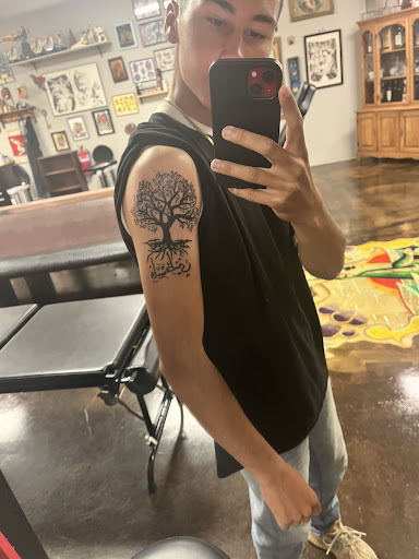 Explore matching husband and wife tattoo ideas, creative tattoo ideas in Morehead City, available at Diamond City Tattoo