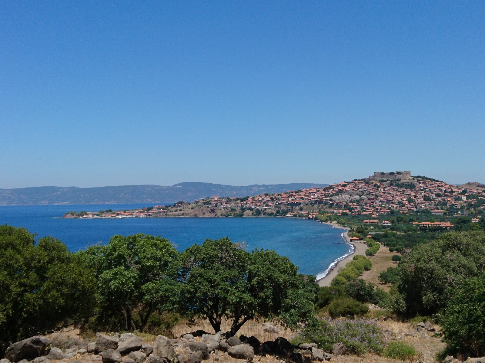 Foto von Paralia Molivos mit lange, gerade küste