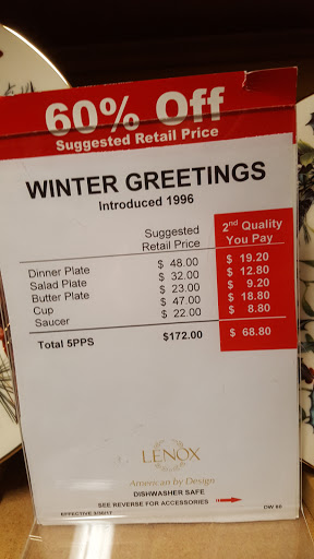 Outlet Store «Lenox Factory Outlet», reviews and photos, 402 E Main St, Mt Pleasant, PA 15666, USA
