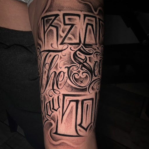 Explore gambler tattoo ideas, creative tattoo ideas in San Antonio, available at Firme Copias Tattoo Studio